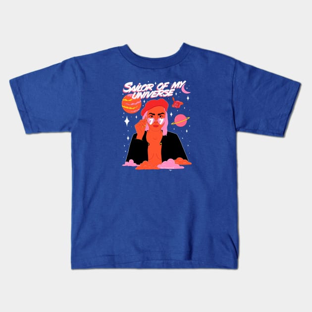 Sailor of my universe Kids T-Shirt by pink_pizzanova